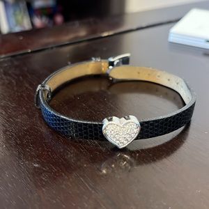 Swarovski leather bracelet with charm